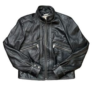 Michael Kors Women’s Black 100% Genuine Leather Moto Jacket Size Medium